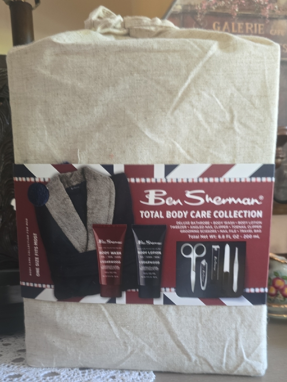 Ben Sherman Men's Total Body Care Set - Burgundy & Black Accents
